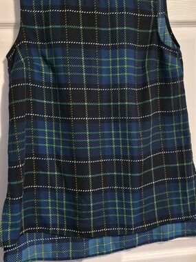 4/$67 Deal! Vintage Women’s Navy and Green Plaid Tank Top
